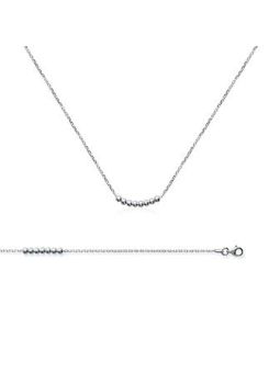 Bracelet Chaîne en Argent Sterling 925 avec Sept Boules en Argent - Élégance Classique et Moderne
