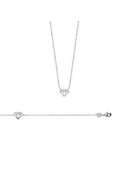 Bracelet Chaîne en Argent Sterling 925 avec Pendentif en Forme de Diamant - Luxe Subtil et Design Contemporain