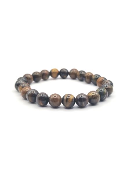 Bracelet en Perles d'Œil de Tigre Naturel - Protection et Confiance en Soi