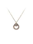 Collier en Acier Inoxydable Doré avec Cercle Orné de Zircons et Chiffres Romains - Élégance et Intemporalité