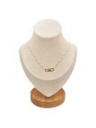 Collier en Acier Inoxydable Doré, Pendentif Rectangulaire à Bords Arrondis et 3 Zircons - Design Moderne et Élégant