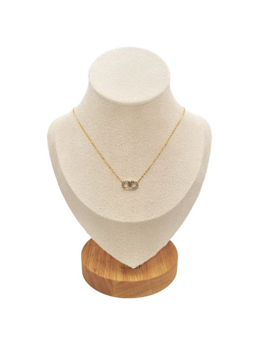 Collier en Acier Inoxydable Doré, Pendentif Rectangulaire Arbre de Vie et Zircon - Harmonie et Éclat