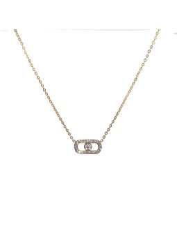 Collier en Acier Inoxydable Doré, Pendentif Rectangulaire Arbre de Vie et Zircon - Harmonie et Éclat
