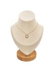 Collier en Acier Inoxydable Doré avec Cercle et Trois Zircons - Élégance Minimaliste