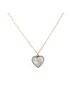 Collier en Acier Inoxydable Doré avec Cœur Intérieur Nacré - Élégance Romantique