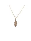 Collier en Acier Inoxydable Doré avec Pendentif Plume Élégante
