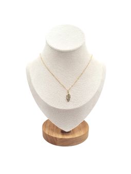 Collier en Acier Inoxydable Doré avec Pendentif Plume Élégante