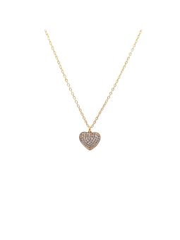 Collier Cœur en Acier Inoxydable Doré avec Zircon Incrusté - Élégance et Durabilité