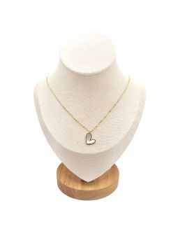 Collier en Acier Inoxydable Doré avec Cœur Nacré – Éclat Romantique et Élégance