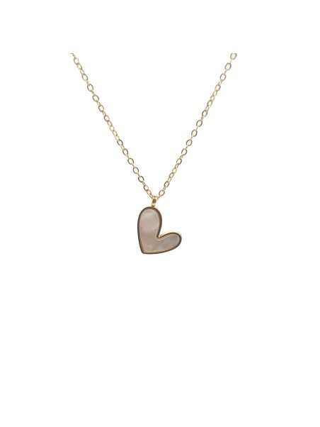 Collier en Acier Inoxydable Doré avec Cœur Nacré – Éclat Romantique et Élégance