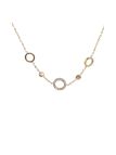 Collier en Acier Inoxydable Doré avec Motifs Fleur en Nacre et 2 Zircons – Élégance Naturelle et Chic