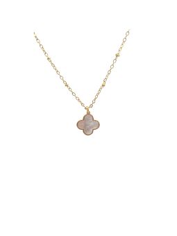 Collier en Acier Inoxydable Doré avec Motifs Fleur en Nacré – Élégance Florale et Raffinement