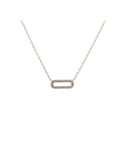 Collier en Acier Inoxydable Doré Géométrique Rectangulaire Rempli de Zircons – Modernité et Éclat