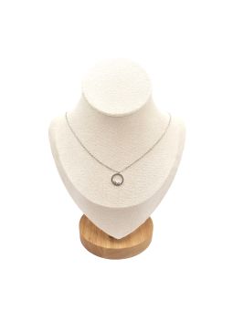 Collier en Acier Inoxydable Argenté avec Anneau et Trois Zircons - Sobriété et Éclat