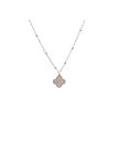 Collier en Acier Inoxydable Argenté avec Motif Floral Nacré – Douceur et Élégance Naturelle