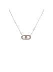 Collier en Acier Inoxydable Argenté avec Pendentif Rectangulaire Incrusté de Zircon et Arbre de Vie – Harmonie et Éclat