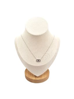Collier en Acier Inoxydable Argenté avec Pendentif Rectangulaire Incrusté de Zircon et Arbre de Vie – Harmonie et Éclat