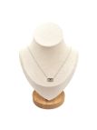 Collier en Acier Inoxydable Argenté avec Pendentif Rectangulaire Incrusté de Zircon et Arbre de Vie – Harmonie et Éclat