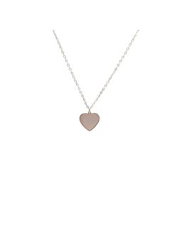 Collier en Acier Inoxydable Argenté avec Cœur Nacré – Douceur et Élégance Intemporelle