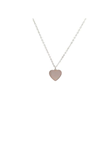 Collier en Acier Inoxydable Argenté avec Cœur Nacré – Douceur et Élégance Intemporelle