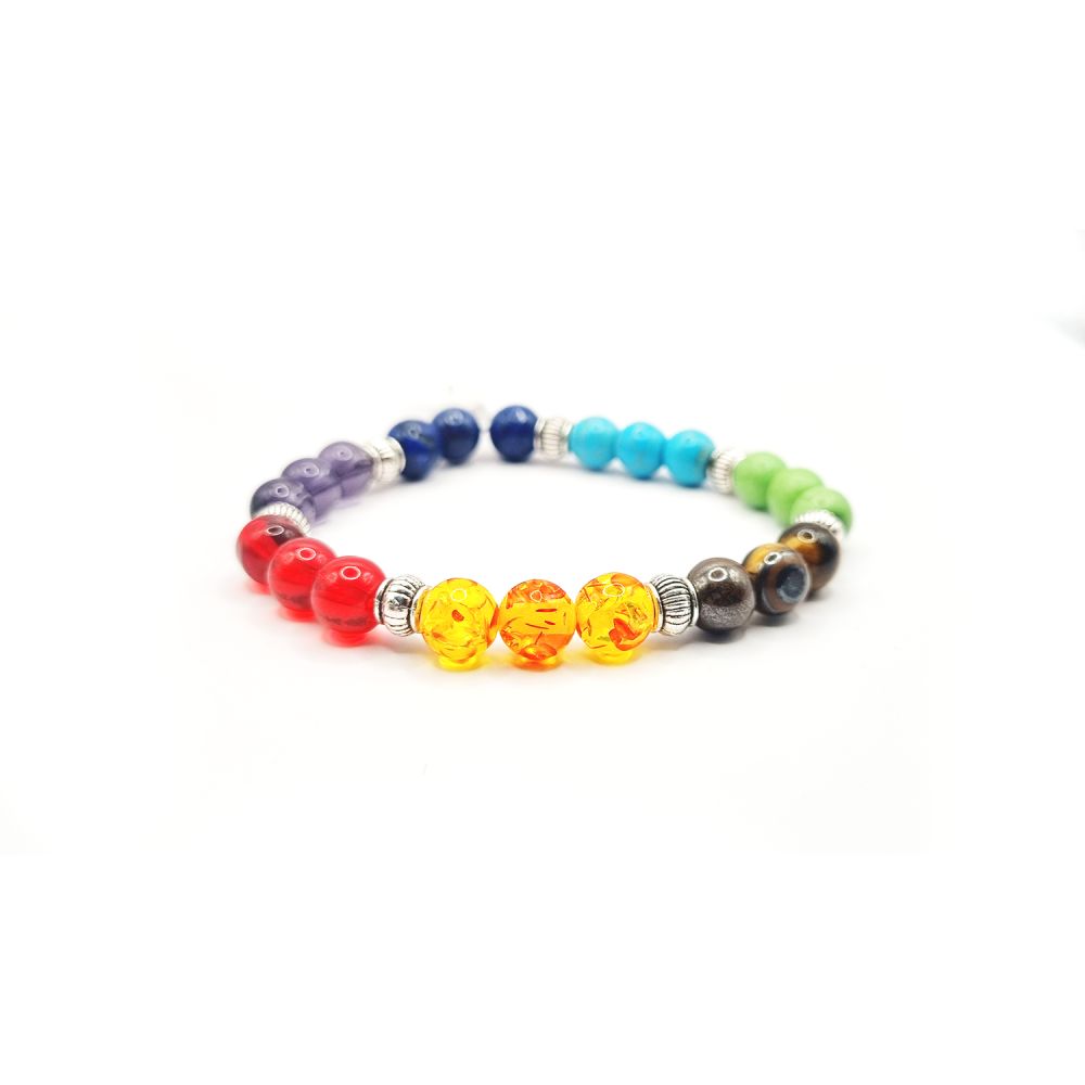 Bracelet en Perles Naturelles des 7 Chakras – Équilibre et Énergie