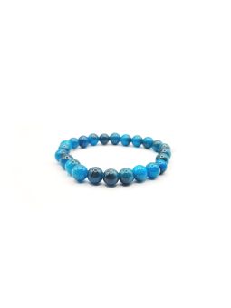 Bracelet en Perles Naturelles d’Apatite Bleue – Vitalité et Équilibre