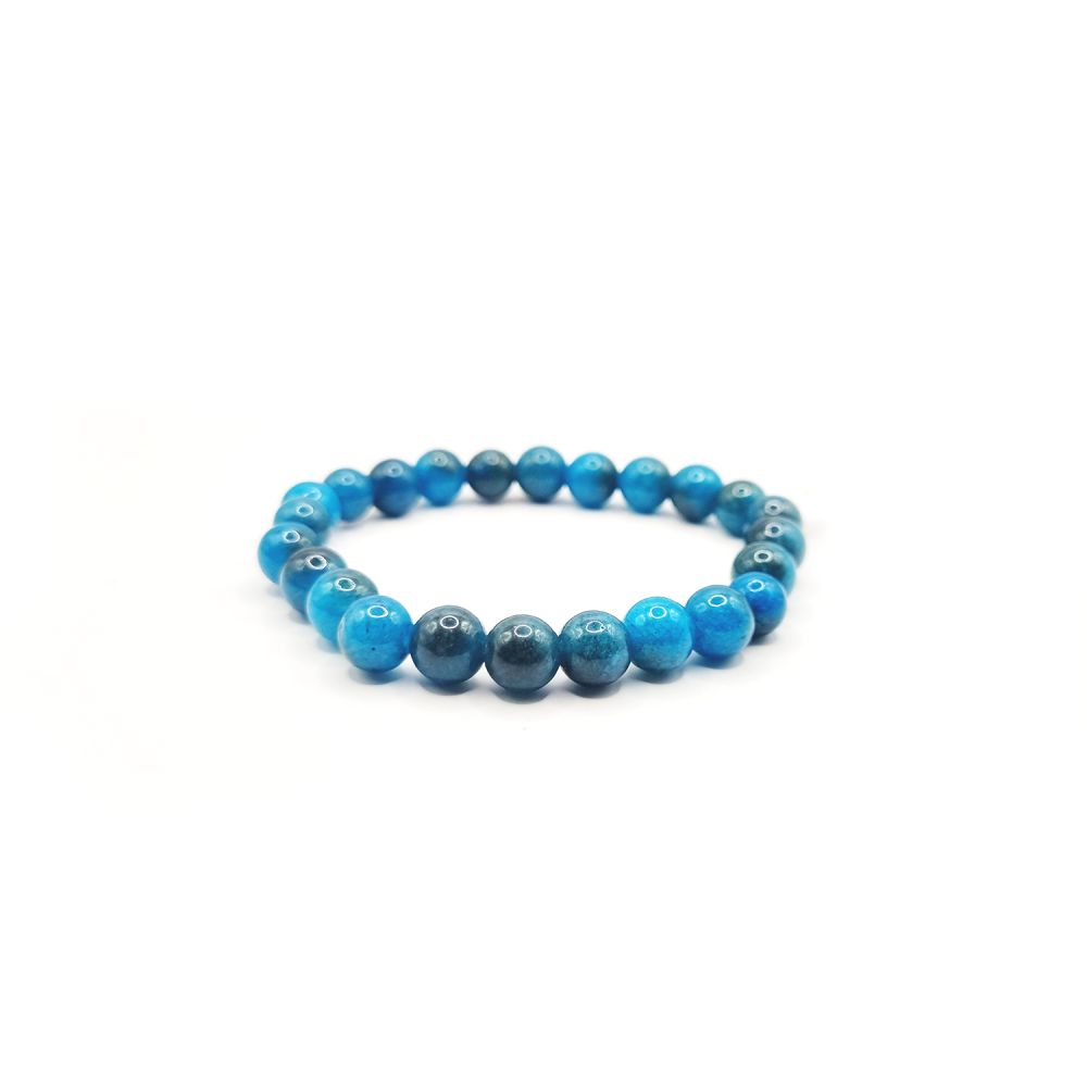 Bracelet en Perles Naturelles d’Apatite Bleue – Vitalité et Équilibre