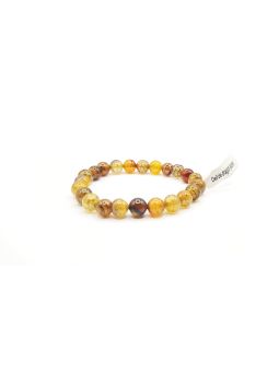 Bracelet en Perles Naturelles d'Œil de Dragon Jaune – Protection et Force Intérieure