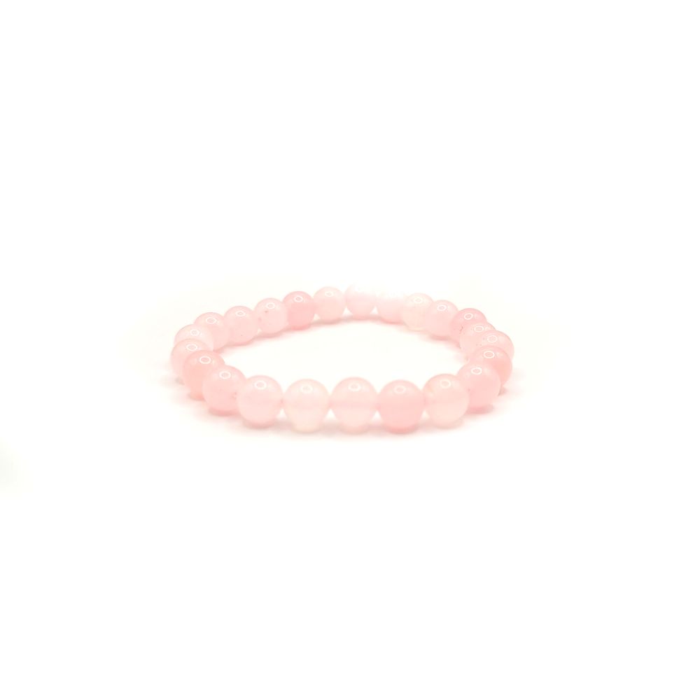 Bracelet en Perles Naturelles de Quartz Rose – Amour et Douceur