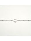 Bracelet Chaîne en Acier Inoxydable Argenté avec Anneau et 3 Zircons – Sobriété et Éclat Discret