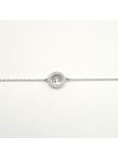 Bracelet Chaîne en Acier Inoxydable Argenté avec Anneau Incrusté de Zircons et Arbre de Vie – Harmonie et Éclat Spirituel