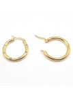 Boucles d'Oreilles en Acier Inoxydable Doré Créoles 25mm avec Zircon – Élégance Classique et Éclat Moderne