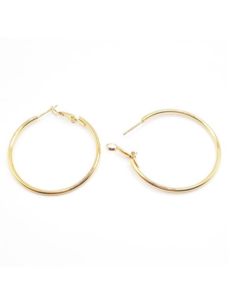 Boucles d'Oreilles en Acier Inoxydable Doré Créoles 40mm – Élégance et Statement Moderne
