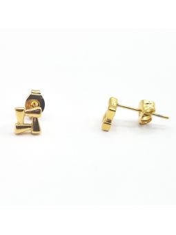 Boucles d'Oreilles en Acier Inoxydable Doré Forme Géométrique – Style Minimaliste et Moderne