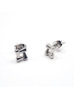Boucles d'Oreilles en Acier Inoxydable Argenté Géométriques – Modernité et Sophistication Minimaliste