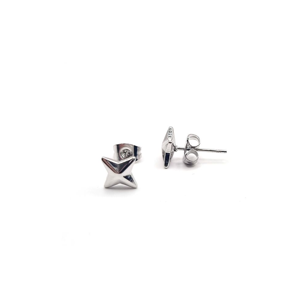Boucles d'Oreilles en Acier Inoxydable Argenté en Forme d'Étoile – Éclat et Féminité