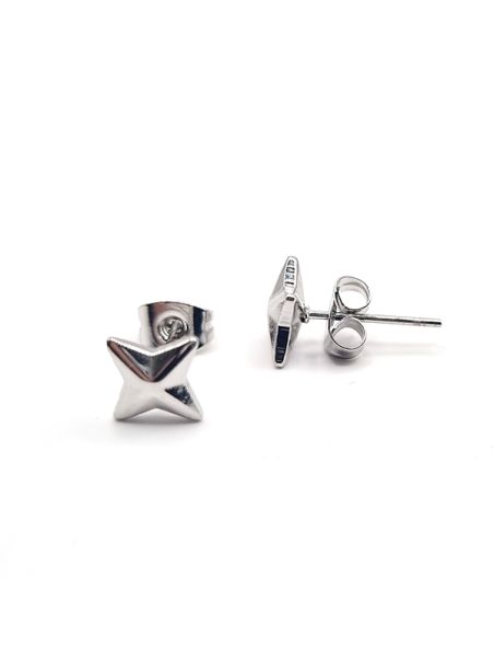 Boucles d'Oreilles en Acier Inoxydable Argenté en Forme d'Étoile – Éclat et Féminité