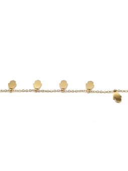 Bracelet Chaîne en Acier Inoxydable Doré avec Pendentifs Main de Fatma – Protection et Élégance