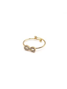 Bague en Acier Inoxydable Doré Motif Infini Sertie de Zircons – Symbole d’Éternité et d’Élégance