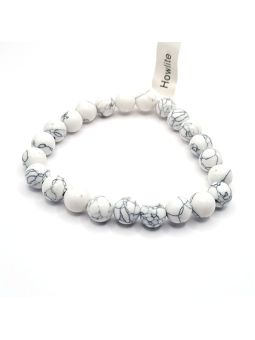 Bracelet en Perles Naturelles d’Howlite – Équilibre et Élégance Minérale