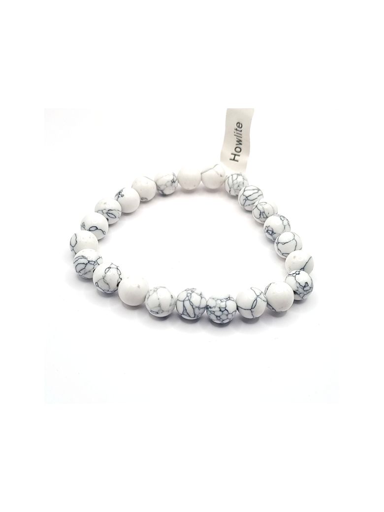 Bracelet en Perles Naturelles d’Howlite – Équilibre et Élégance Minérale