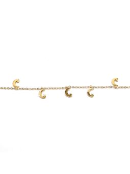 Bracelet Chaîne en Acier Inoxydable Doré avec Breloques Lune – Mystique et Élégant