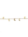 Bracelet Chaîne en Acier Inoxydable Doré avec Breloques Lune – Mystique et Élégant