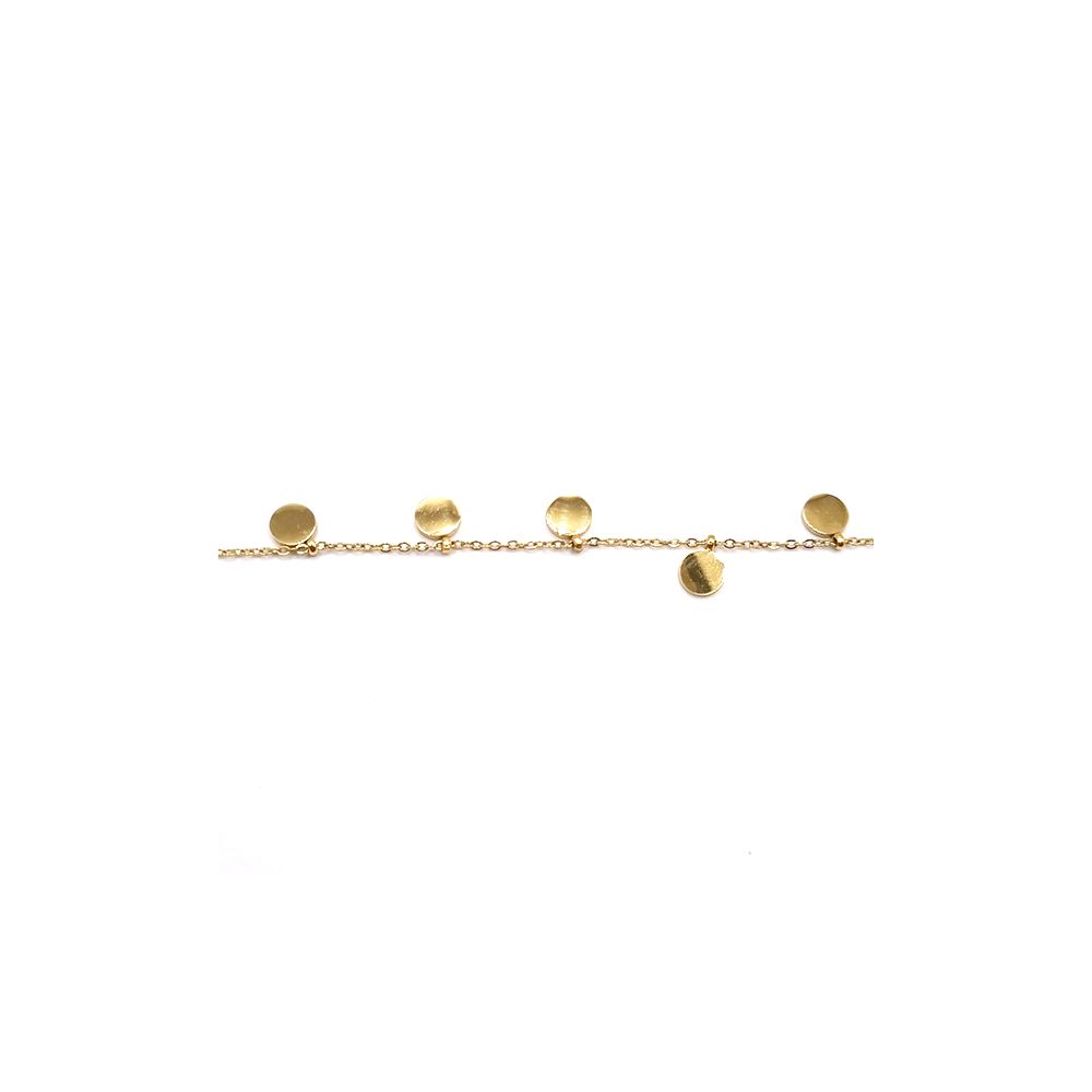 Bracelet Chaîne en Acier Inoxydable Doré avec Médailles – Minimalisme et Charme Subtil