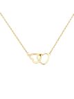 Collier en Acier Inoxydable Doré avec Double Cœur Entrelacé