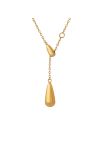 Collier en Acier Inoxydable Doré avec Goutte Pendante