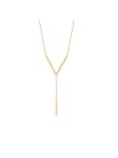 Collier Chaîne en Acier Inoxydable Doré avec pendentif en Y