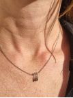 copy of  Collier en Acier Inoxydable Argenté avec Pendentifs Cristal et Feuilles