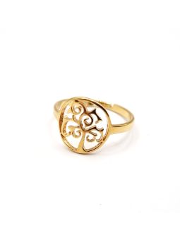 Bague dorée arbre de vie en acier inoxydable