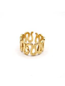 Bague serpent dorée en acier inoxydable ajustable